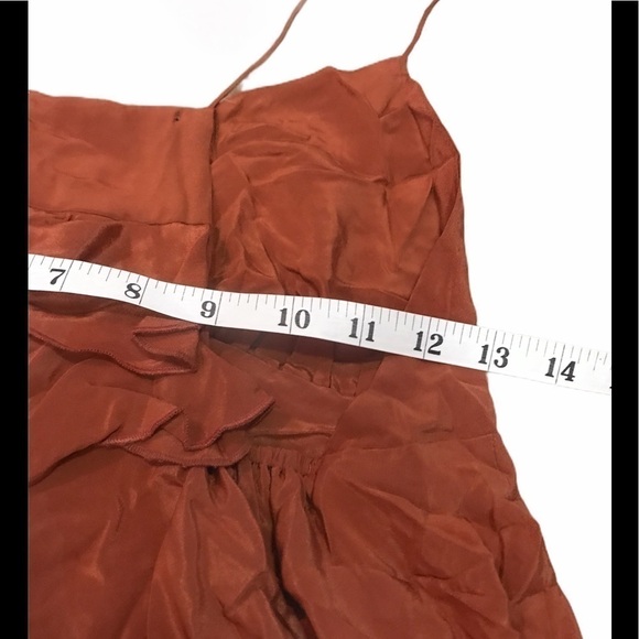 Elle Moss Wrinkled Burnt Orange Blouse Size S - Picture 4 of 6
